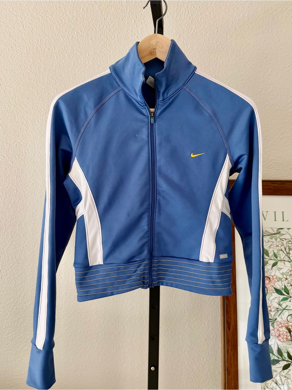 Vintage Y2K Nike Cropped Jacket Baby Blue Shrunken Fit Size S (2006)